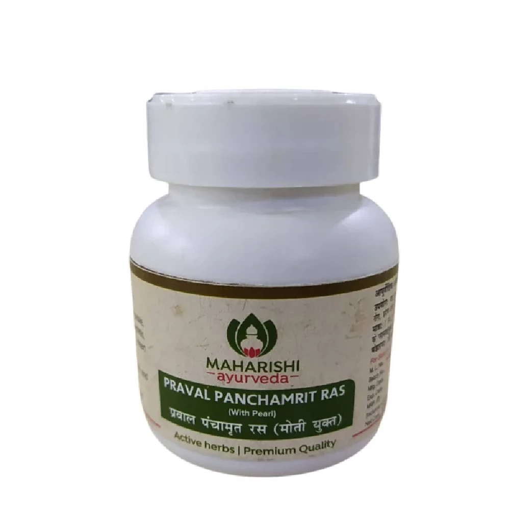 Maharishi Ayurveda Praval Panchamrit Ras (with Pearls), 16 Tablets-1.webp